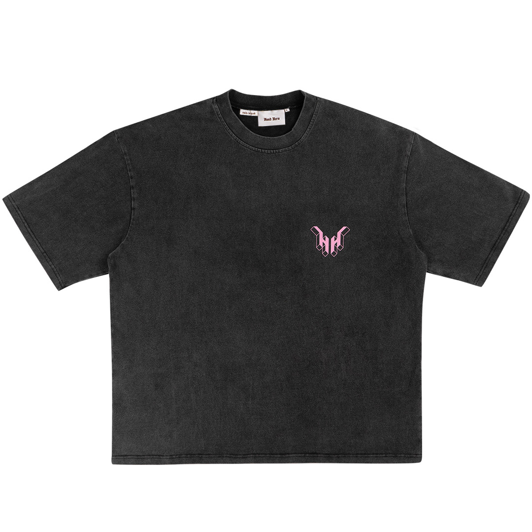 Vintage T-shirt Fly - Black/Pink